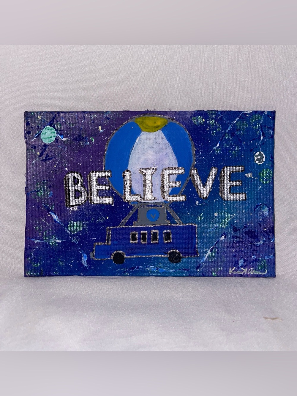 Battle Bus Believe Inspired Painting | Hand Painted Gaming Art